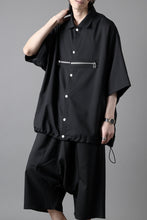 画像をギャラリービューアに読み込む, A.F ARTEFACT FRONT ZIP SQUEEZING SHIRT / TROPICAL WOOL (BLACK)