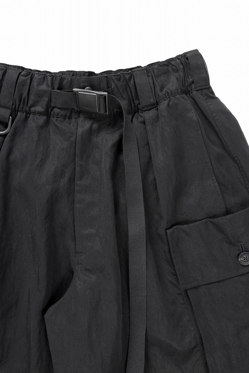 Y-3 Yohji Yamamoto WASH TWILL SHORTS (BLACK)