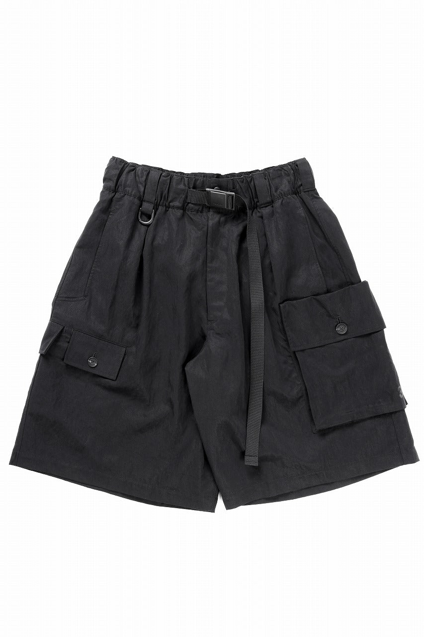 Y-3 Yohji Yamamoto WASH TWILL SHORTS (BLACK)