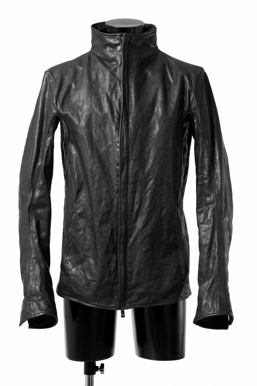 Load image into Gallery viewer, incarnation BUFFALO LEATHER HIGH COLLAR MOTO JACKET PMT-2 / OBJECT DYED (91NBK)