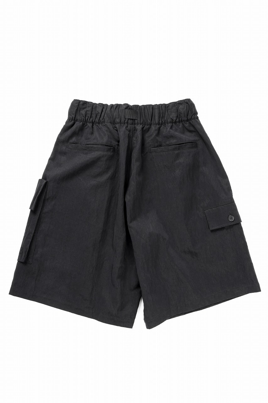 Y-3 Yohji Yamamoto WASH TWILL SHORTS (BLACK)