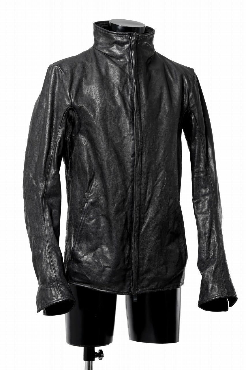 Load image into Gallery viewer, incarnation BUFFALO LEATHER HIGH COLLAR MOTO JACKET PMT-2 / OBJECT DYED (91NBK)