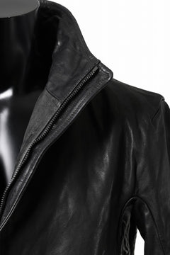 Load image into Gallery viewer, incarnation BUFFALO LEATHER HIGH COLLAR MOTO JACKET PMT-2 / OBJECT DYED (91NBK)