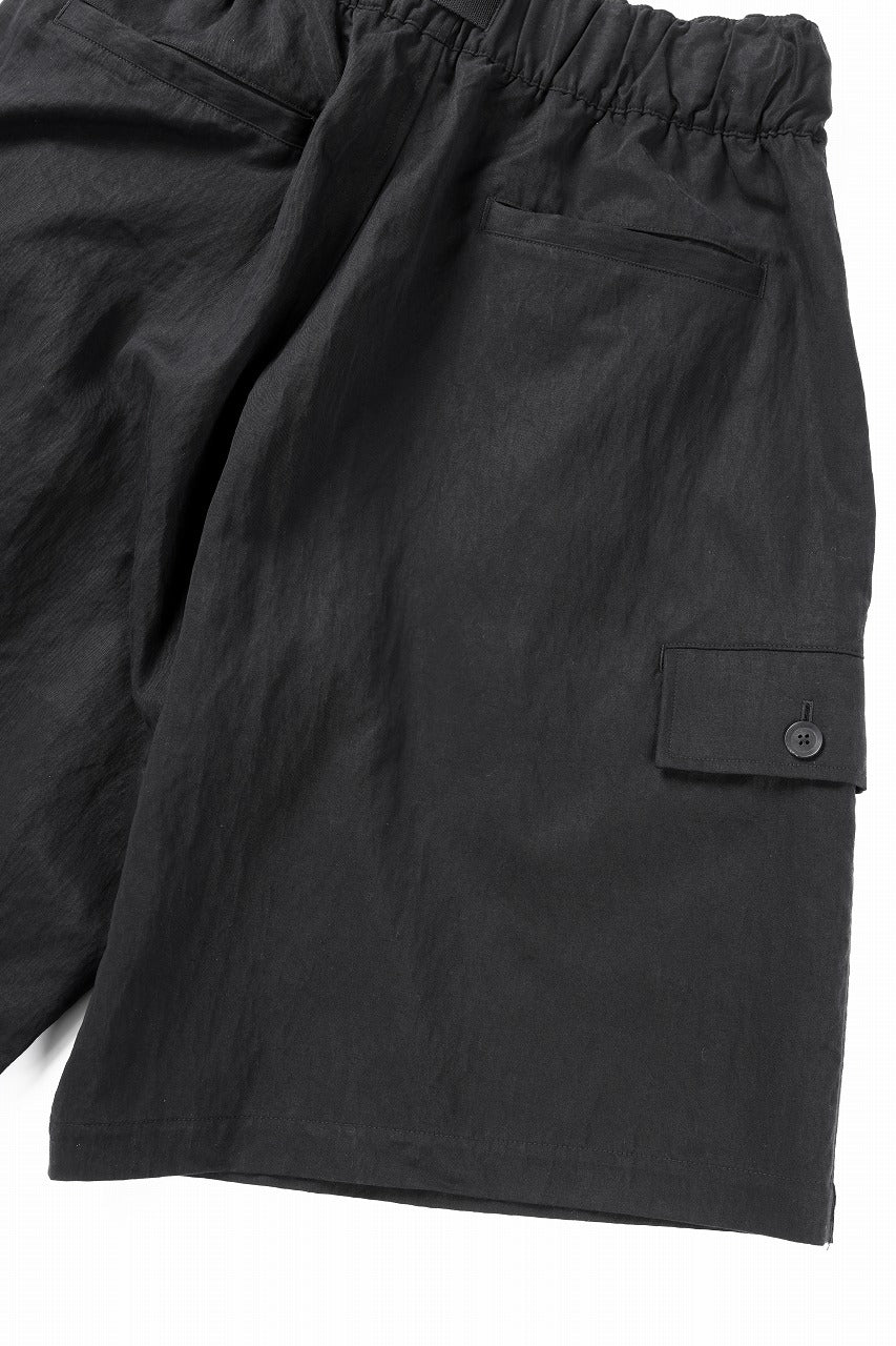 Y-3 Yohji Yamamoto WASH TWILL SHORTS (BLACK)