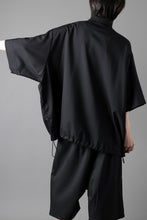 画像をギャラリービューアに読み込む, A.F ARTEFACT FRONT ZIP SQUEEZING SHIRT / TROPICAL WOOL (BLACK)