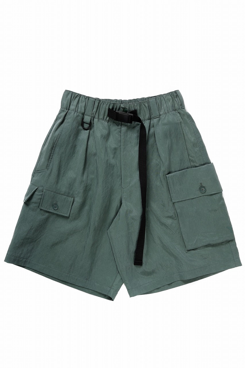 Y-3 Yohji Yamamoto WASH TWILL SHORTS (GREEN OXIDE)