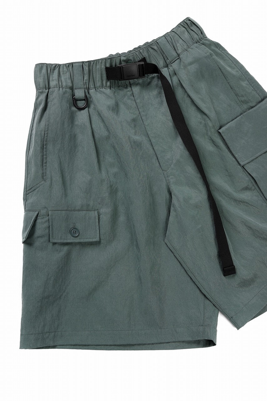 Y-3 Yohji Yamamoto WASH TWILL SHORTS (GREEN OXIDE)