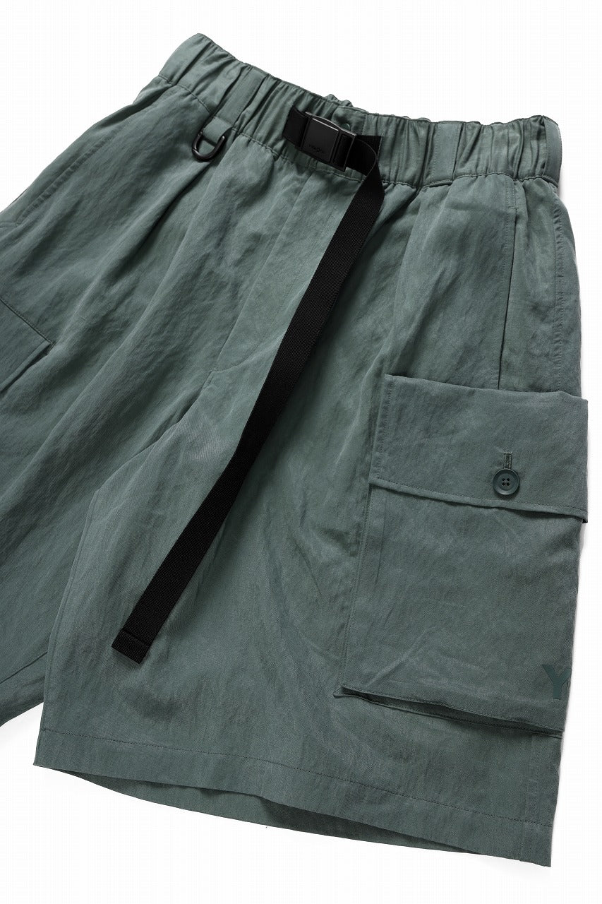 Y-3 Yohji Yamamoto WASH TWILL SHORTS (GREEN OXIDE)