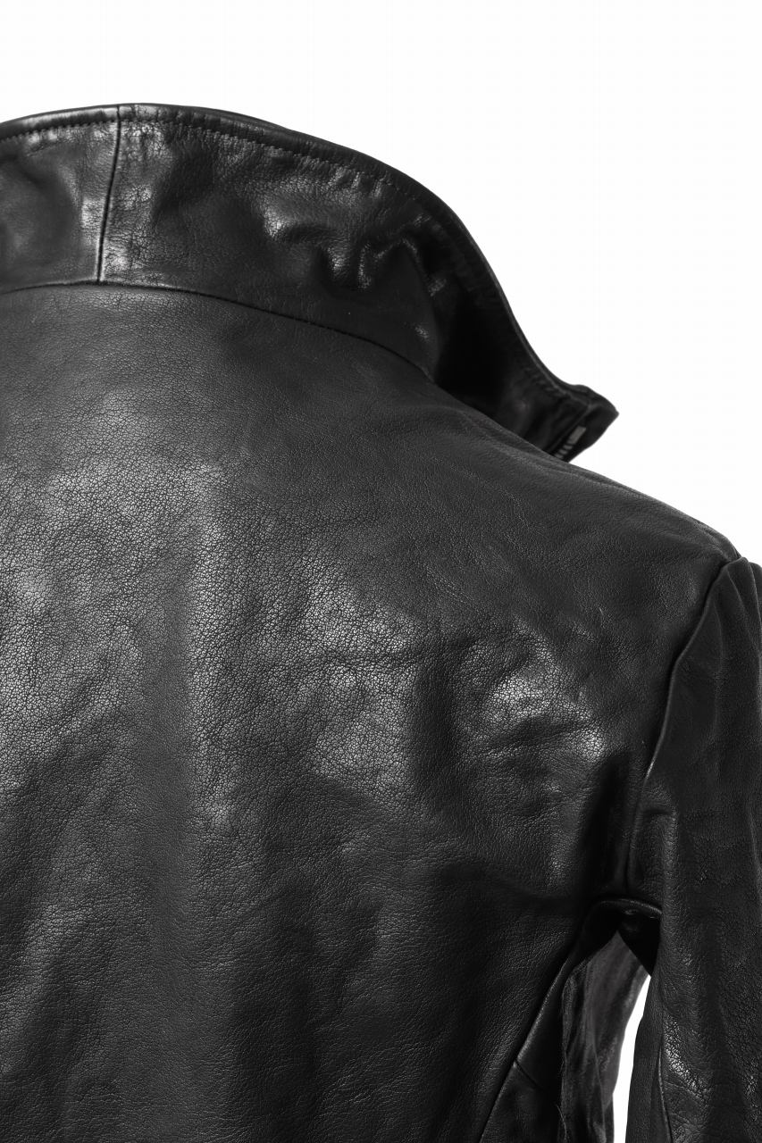 Load image into Gallery viewer, incarnation BUFFALO LEATHER HIGH COLLAR MOTO JACKET PMT-2 / OBJECT DYED (91NBK)