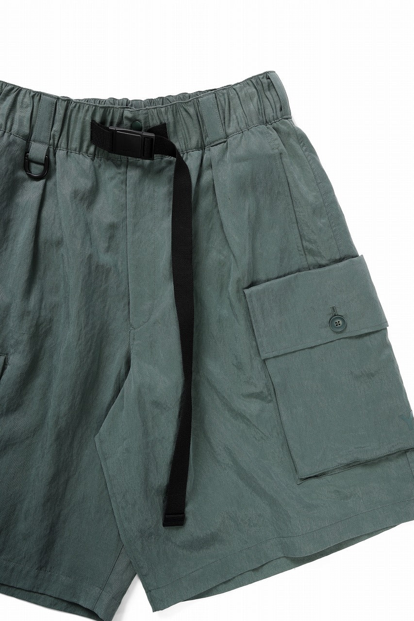 Y-3 Yohji Yamamoto WASH TWILL SHORTS (GREEN OXIDE)