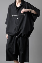 画像をギャラリービューアに読み込む, A.F ARTEFACT FRONT ZIP SQUEEZING SHIRT / TROPICAL WOOL (BLACK)