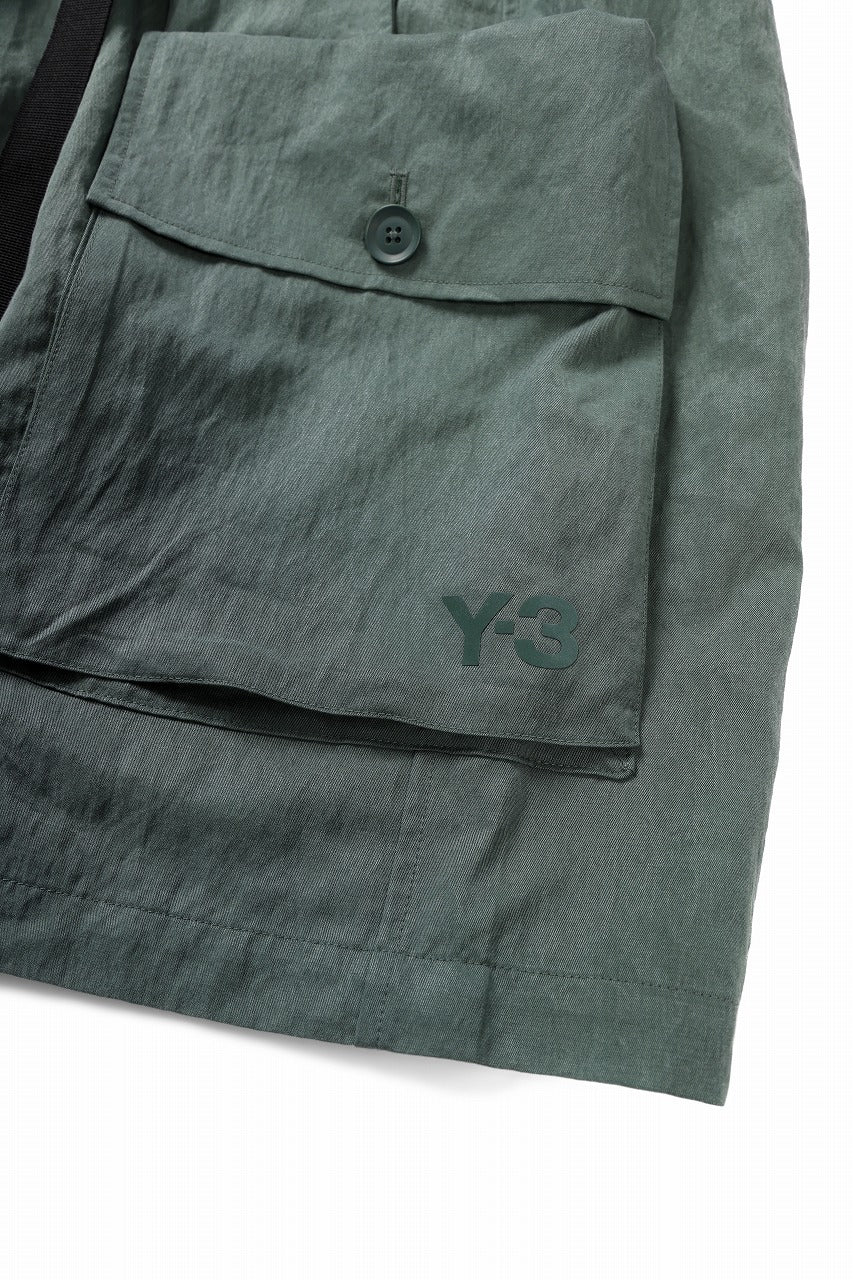 Y-3 Yohji Yamamoto WASH TWILL SHORTS (GREEN OXIDE)