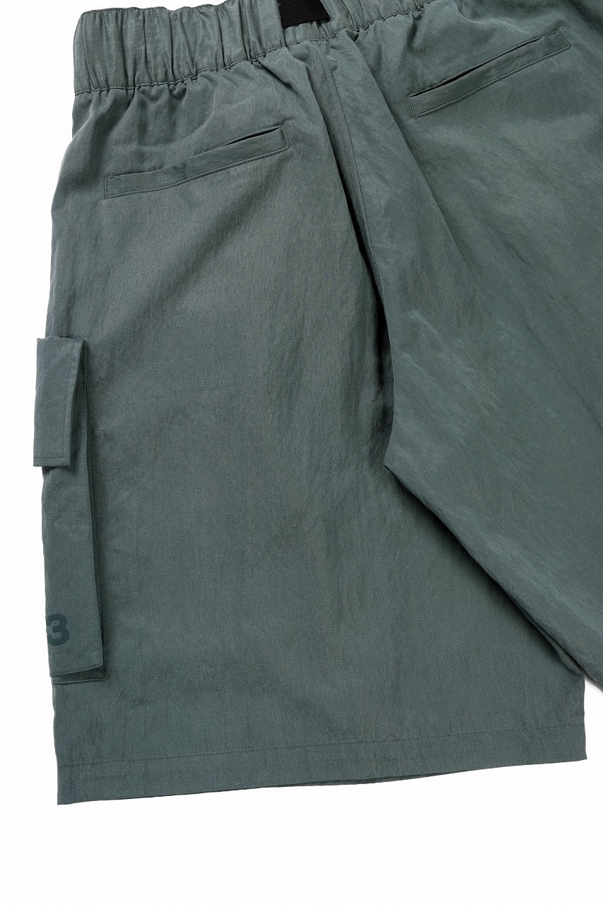 Y-3 Yohji Yamamoto WASH TWILL SHORTS (GREEN OXIDE)