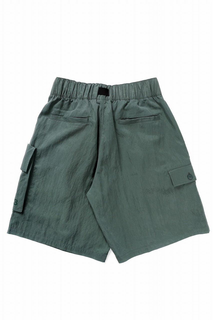 Y-3 Yohji Yamamoto WASH TWILL SHORTS (GREEN OXIDE)