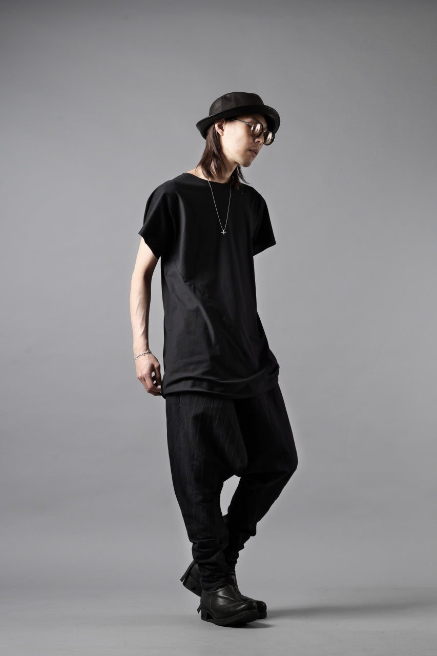 Load image into Gallery viewer, m.a+ 2 vertical pocket elastic waist sarrouel / PU521 LCST(BLACK STRIPE)
