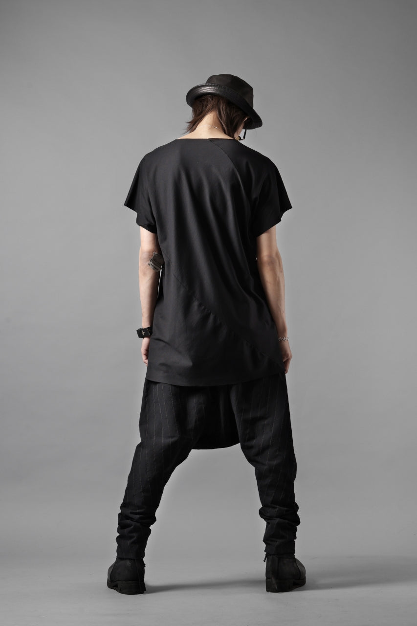 Load image into Gallery viewer, m.a+ 2 vertical pocket elastic waist sarrouel / PU521 LCST(BLACK STRIPE)