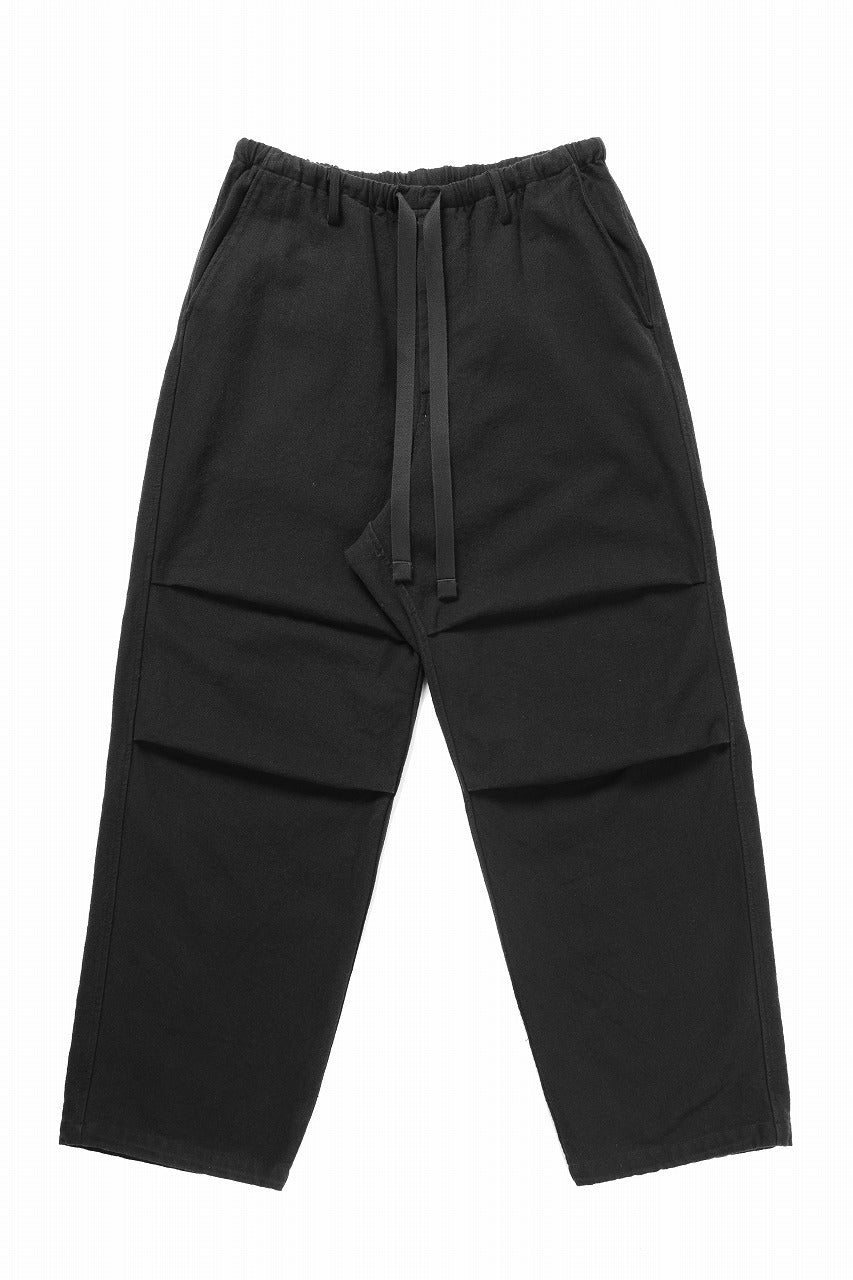 sus-sous exclusive wide pants / 10/2 linen cotton hop suck (BLACK