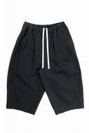 sus-sous exclusive atelier trousers / 10/2 linen cotton hop suck (BLACK)