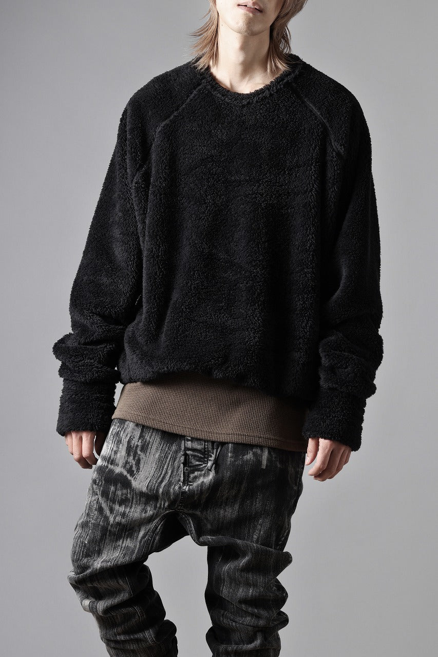 Load image into Gallery viewer, N/07 exclusive BOA FLEECE LOOSEY TOP (BLACK)