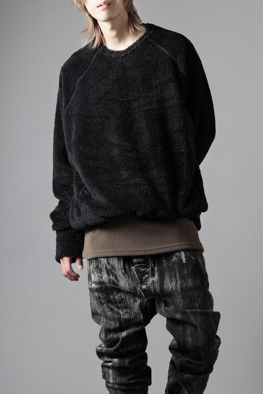 Load image into Gallery viewer, N/07 exclusive BOA FLEECE LOOSEY TOP (BLACK)