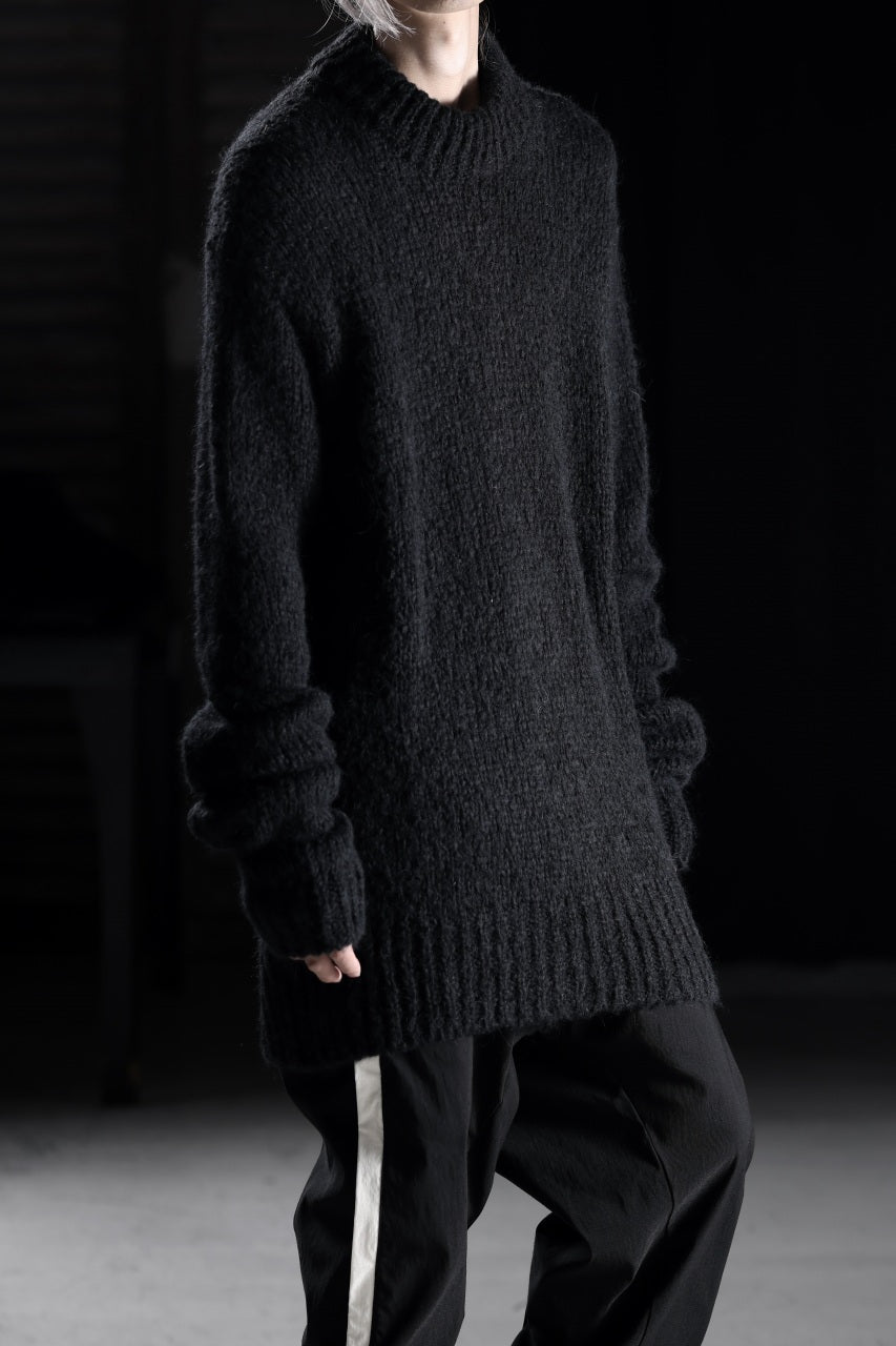 Load image into Gallery viewer, thom/krom MOCK NECK KNIT PULLOVER / ALPACA WOOL (BLACK)