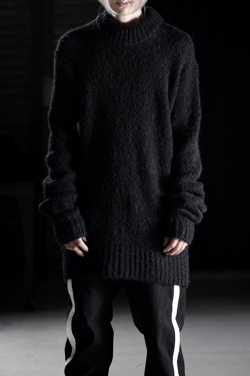 thom/krom MOCK NECK KNIT PULLOVER / ALPACA WOOL (BLACK)