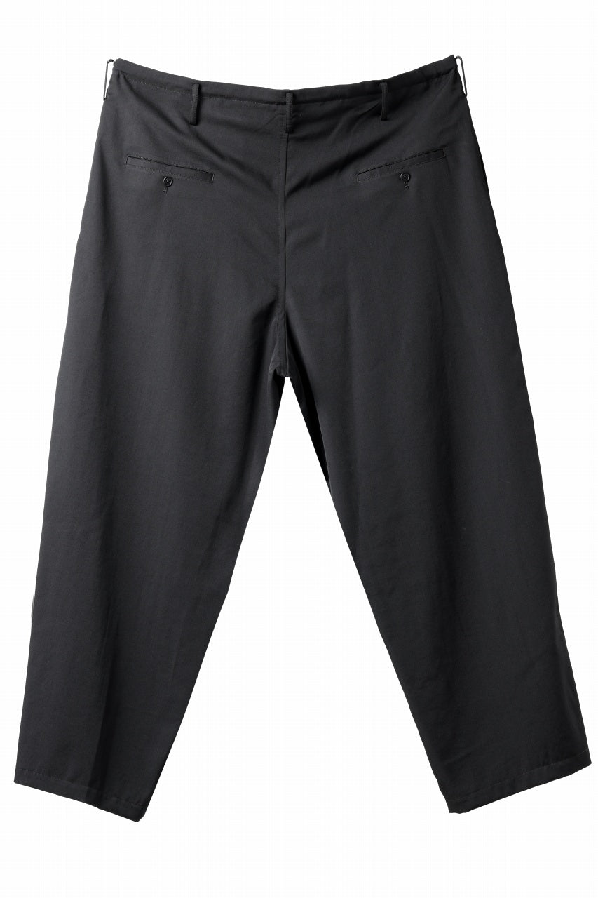Y's for men CLASSIC STRING PANTS WITH 3-STITCH / WRINKLED GABARDINE (BLACK)