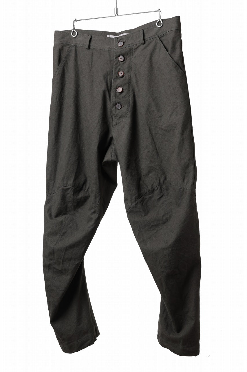 YUTA MATSUOKA three dimensional trousers / linen cotton canvas (brown)