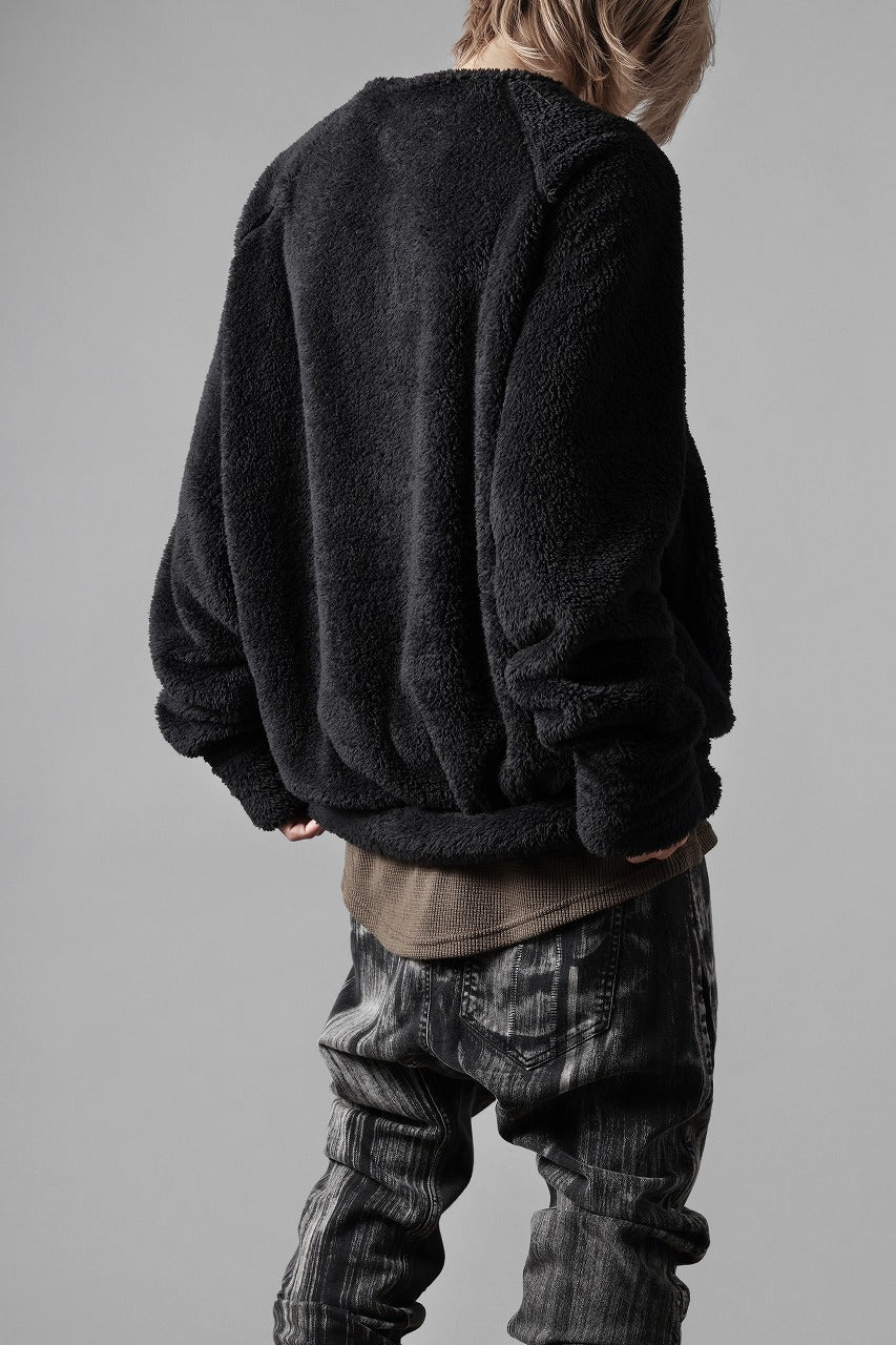 Load image into Gallery viewer, N/07 exclusive BOA FLEECE LOOSEY TOP (BLACK)