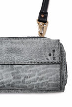 Load image into Gallery viewer, ierib Wallet Bag with Strap / White Waxed Shrunken Horse (BLACK)