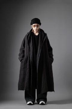 画像をギャラリービューアに読み込む, YUTA MATSUOKA hoodie gown coat / wool linen kersey (dark brown)