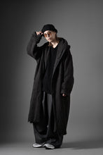 画像をギャラリービューアに読み込む, YUTA MATSUOKA hoodie gown coat / wool linen kersey (dark brown)