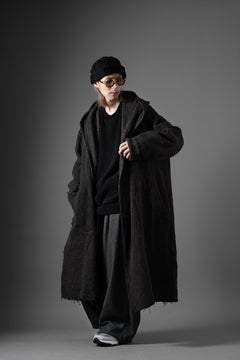 画像をギャラリービューアに読み込む, YUTA MATSUOKA hoodie gown coat / wool linen kersey (dark brown)