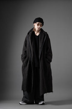 画像をギャラリービューアに読み込む, YUTA MATSUOKA hoodie gown coat / wool linen kersey (dark brown)