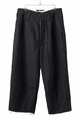 KLASICA GALWAY - Hb CUT OFF BOLD STRAIGHT TROUSERS / HIGH DENSITY HERRING BONE (DARK NIGHT)