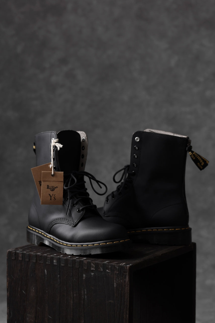 Y's x Dr. Martens 10-EYES BACK ZIP BOOTS 1490 / SMOOTH COWHIDE