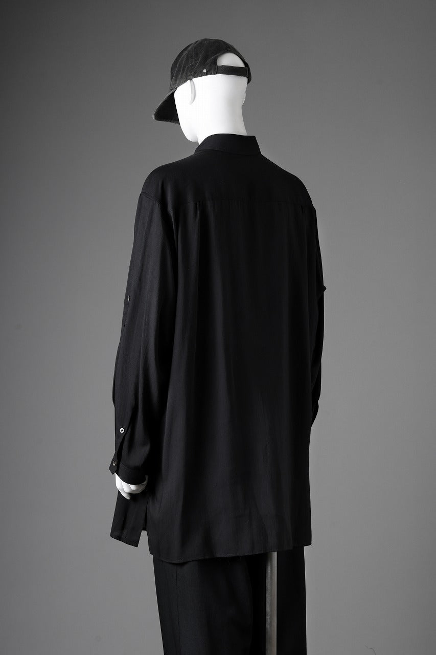 画像をギャラリービューアに読み込む, Y&#39;s for men BIG SHIRT / CELLULOSE LAWN (BLACK)