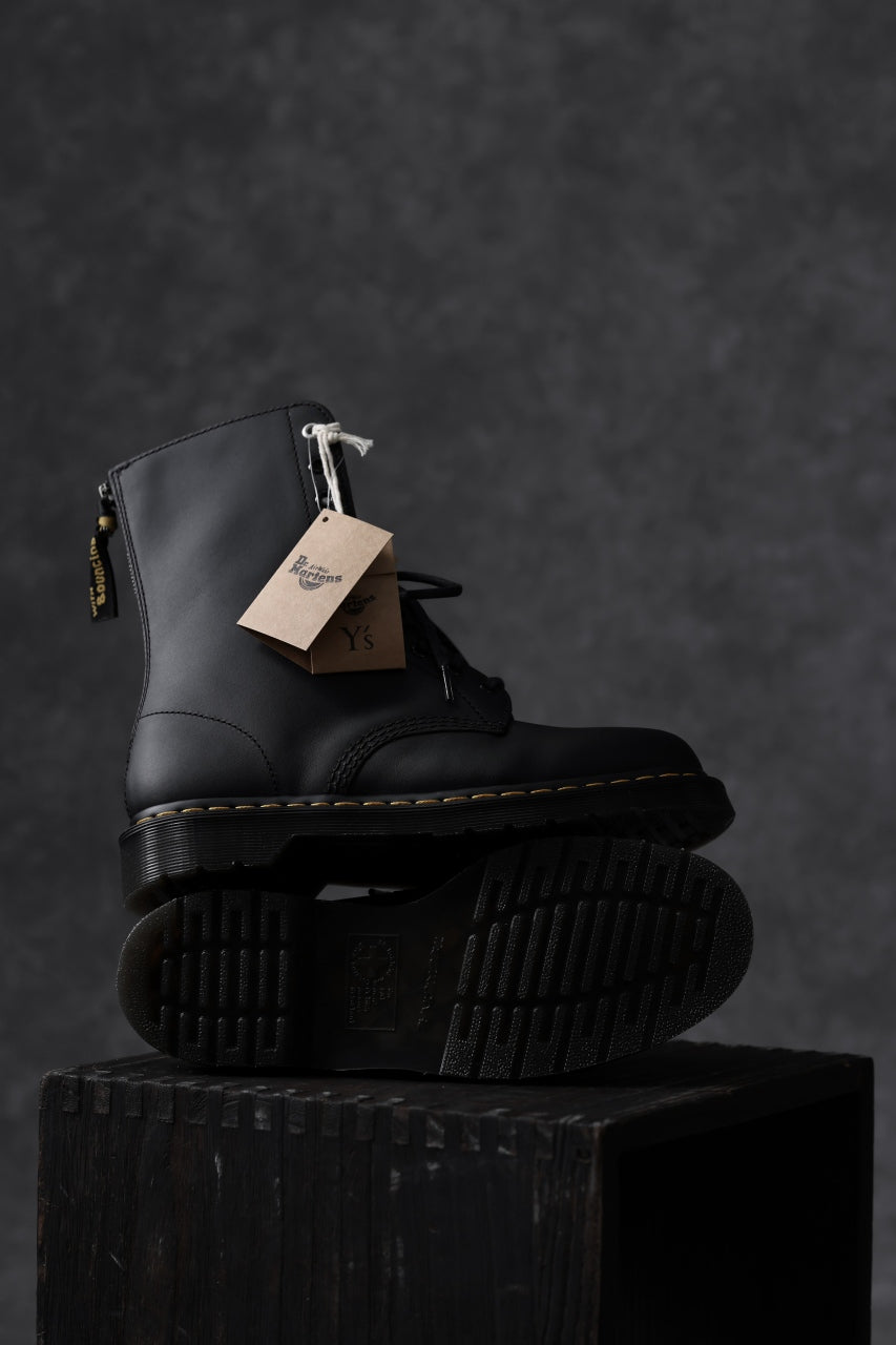 Y's x Dr. Martens 10-EYES BACK ZIP BOOTS 1490 / SMOOTH COWHIDE (BLACK)