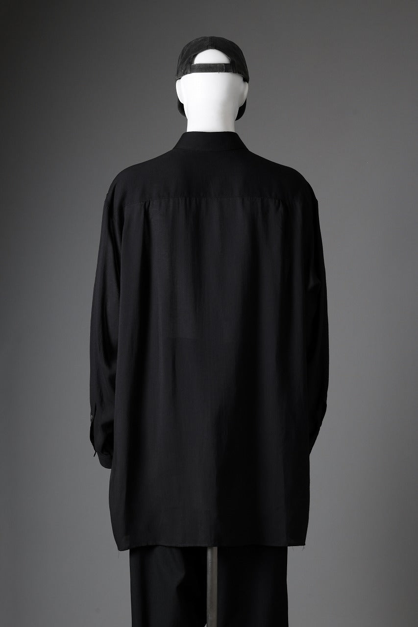 Y's for men BIG SHIRT / CELLULOSE LAWN (BLACK)