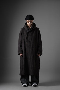 画像をギャラリービューアに読み込む, YUTA MATSUOKA hoodie gown coat / wool linen kersey (dark brown)