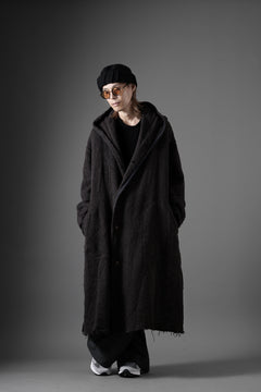 画像をギャラリービューアに読み込む, YUTA MATSUOKA hoodie gown coat / wool linen kersey (dark brown)