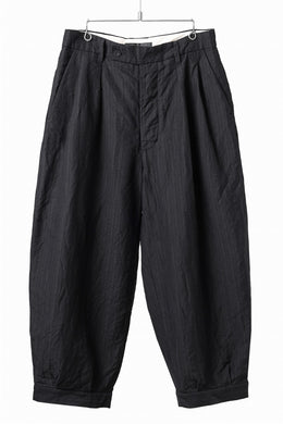 KLASICA GOSSE - Hb TUCKED x2 TROUSERS / HIGH DENSITY HERRING BONE (DARK NIGHT)