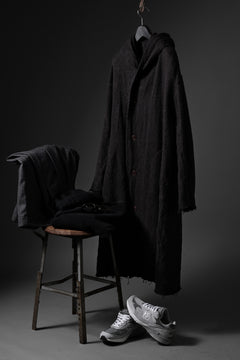 画像をギャラリービューアに読み込む, YUTA MATSUOKA hoodie gown coat / wool linen kersey (dark brown)