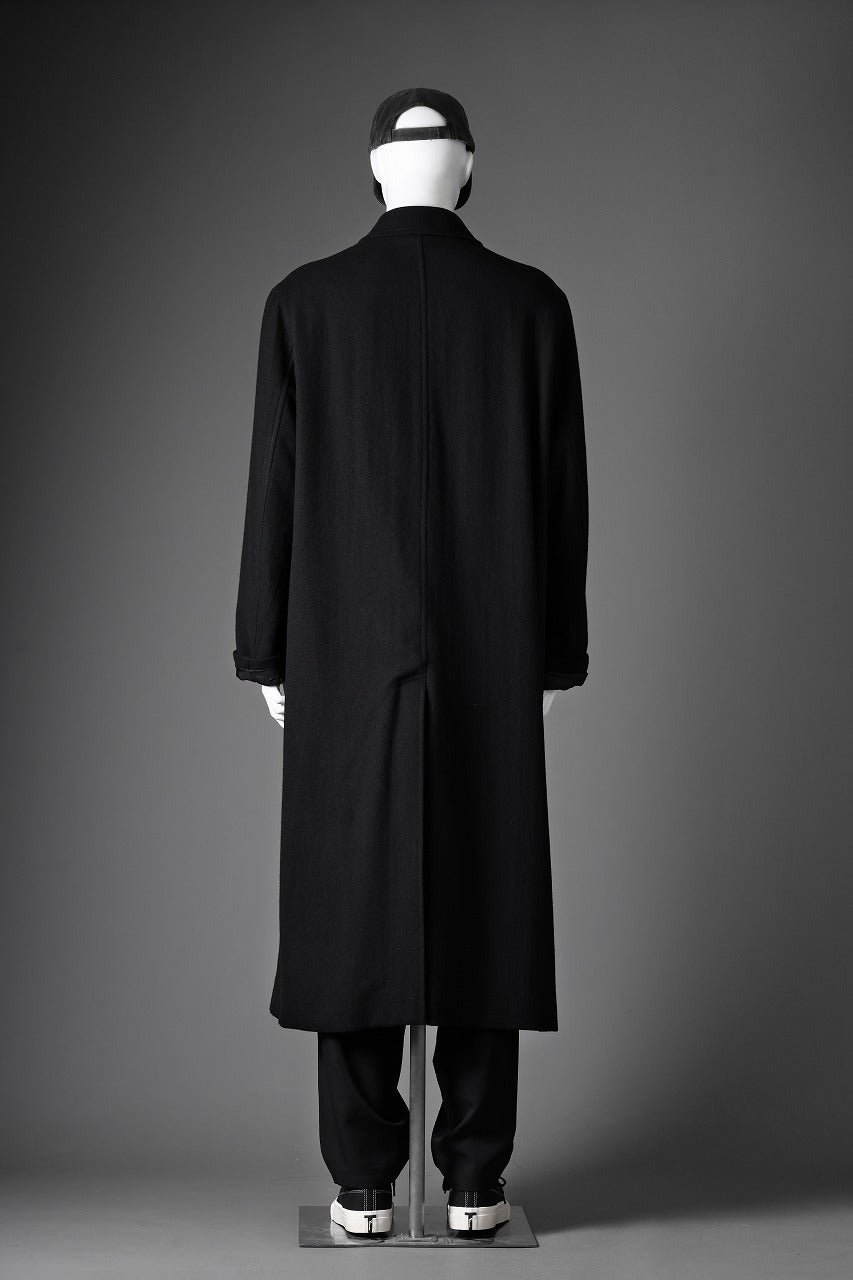 画像をギャラリービューアに読み込む, Y&#39;s for men  SOUTIEN COLLAR COAT / SMOOTH FLANNEL (BLACK)