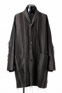 KLASICA BIRD - Rt  CUT OFF PRIMAL SHORT COAT / IRREGULAR STRIPED ROUGH TWEED (MOCHA)