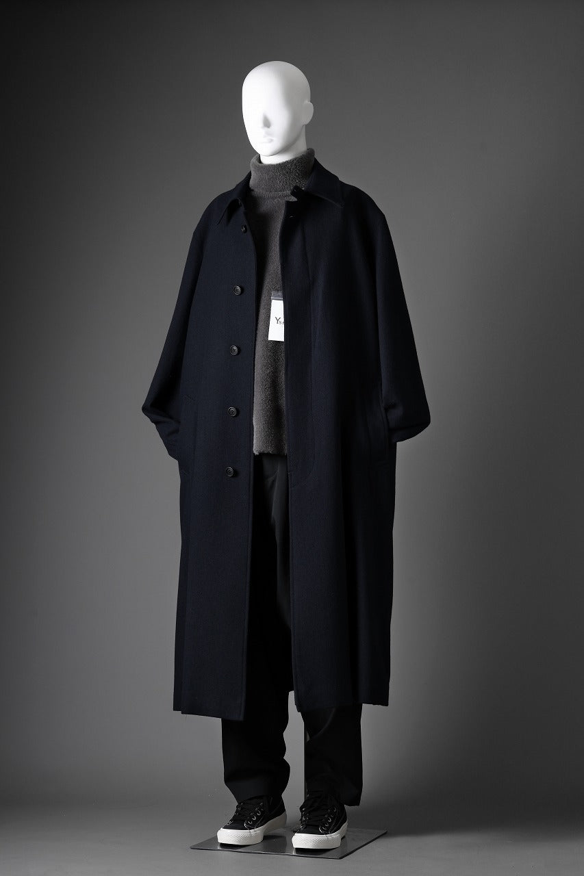 Y's for men  SOUTIEN COLLAR COAT / SMOOTH FLANNEL (NAVY)