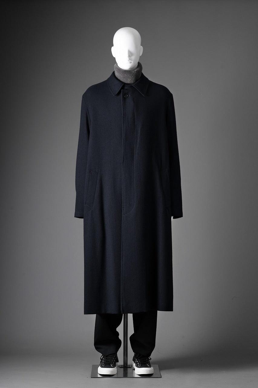 Y's for men  SOUTIEN COLLAR COAT / SMOOTH FLANNEL (NAVY)