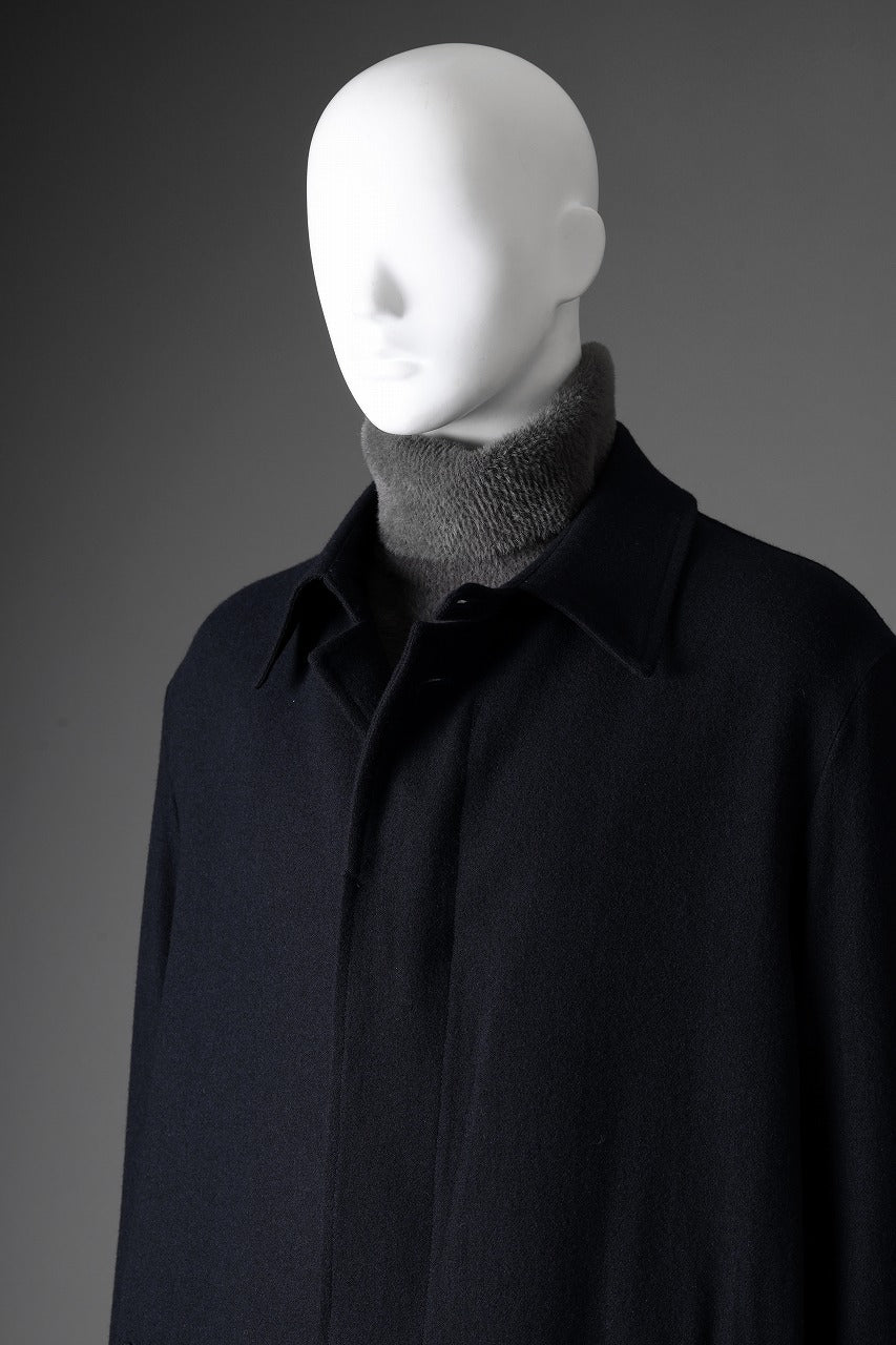 Y's for men  SOUTIEN COLLAR COAT / SMOOTH FLANNEL (NAVY)