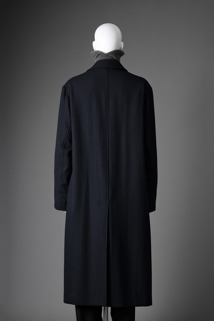 Y's for men  SOUTIEN COLLAR COAT / SMOOTH FLANNEL (NAVY)