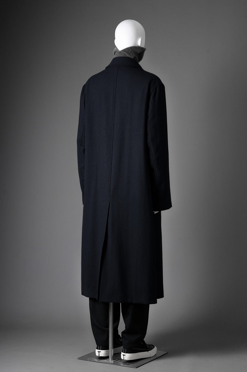 Y's for men  SOUTIEN COLLAR COAT / SMOOTH FLANNEL (NAVY)